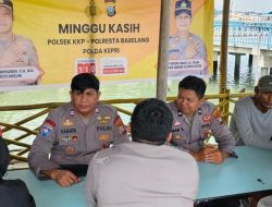 Polsek KKP Melaksanakan Kegiatan Minggu Kasih Di Pelabuhan Rakyat Tanjung Riau