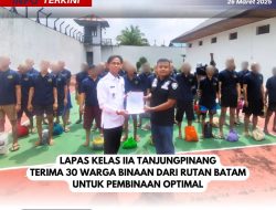 Guna Pembinaan Optimal: Lapas Kelas II A Tanjungpinang Terima 30 WB Dari Rutan Batam