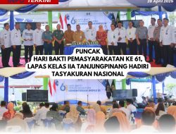 Puncak Hari Bakti Pemasyarakatan Ke-61 Lapas Kelas II A Tanjungpinang Hadiri Tasyakuran Nasional