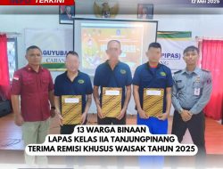 Hari Raya Waisak: 13 WB Lapas Kelas II A Tanjungpinang Terima Remisi Khusus