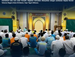 Warga Binaan Rutan Kelas IIA Batam Khusyuk Laksanakan Tarawih Berjamaah