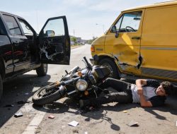 Diduga Akibat REM BLONG, Mobil Box Hantam Sepeda Motor, Mahasiswa Terluka